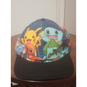 Pokemon Hat Cap YOUTH Pikachu, Bulbasaur, Charmander, Squirtle Snapback Baseball